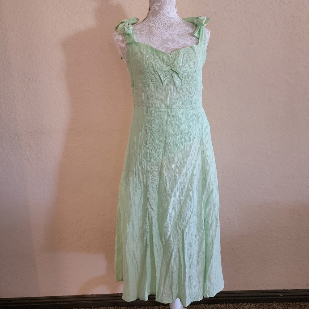 Women's Mint Green Sleeveless Midi Dress Sz L